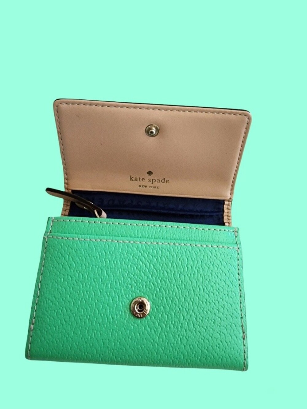 Kate Spade Green Leather Compact Wallet - Picture 5 of 8